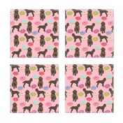 pink poodle  donut fabric cute pink poodles sweet dogs standard poodle fabric funny dogs fabric cute dog design