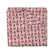 pink poodle  donut fabric cute pink poodles sweet dogs standard poodle fabric funny dogs fabric cute dog design