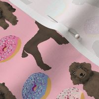 pink poodle  donut fabric cute pink poodles sweet dogs standard poodle fabric funny dogs fabric cute dog design