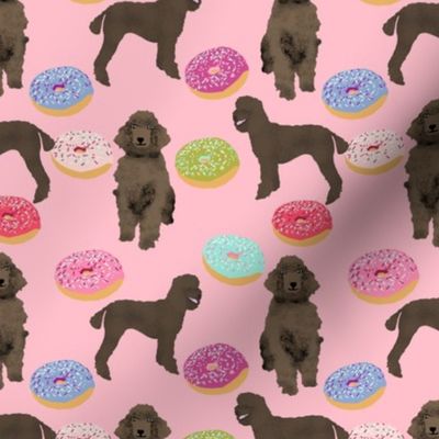 pink poodle  donut fabric cute pink poodles sweet dogs standard poodle fabric funny dogs fabric cute dog design