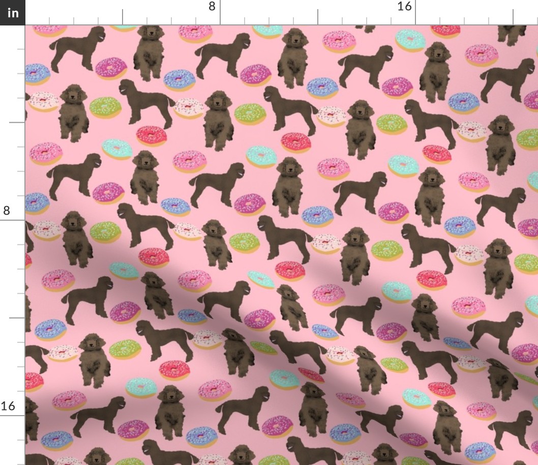 pink poodle  donut fabric cute pink poodles sweet dogs standard poodle fabric funny dogs fabric cute dog design