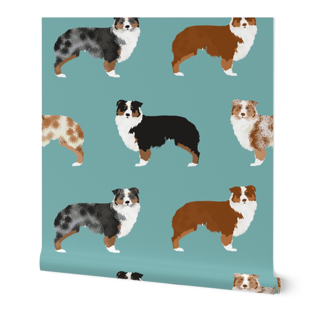 australian shepherds dogs cute blue merle dog red merle aussie dog fabrics cute fabric design