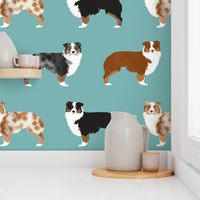 australian shepherds dogs cute blue merle dog red merle aussie dog fabrics cute fabric design