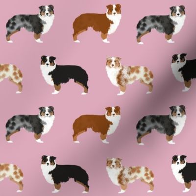 australian shepherd dogs cute pink dog breed fabric aussie owners will love this fabric cute holiday dog lovers gift