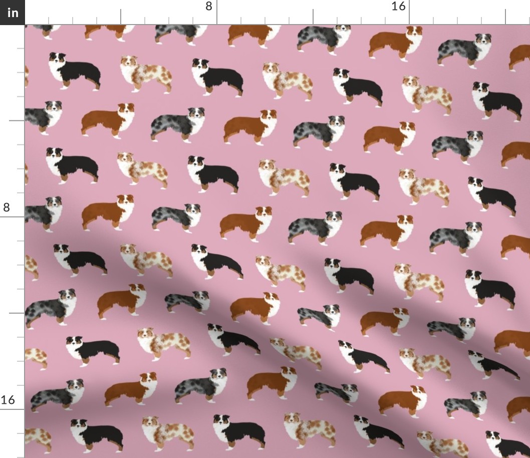 australian shepherd dogs cute pink dog breed fabric aussie owners will love this fabric cute holiday dog lovers gift