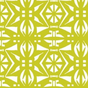 DECO PARTY PRINT Chartreuse and White