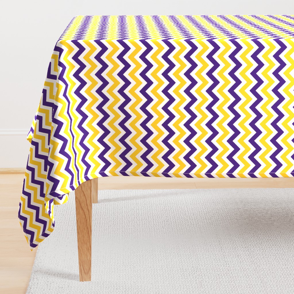 Purple and yellow team color Chevron