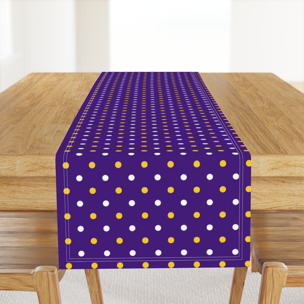 Purple and yellow team color Polka dot purple