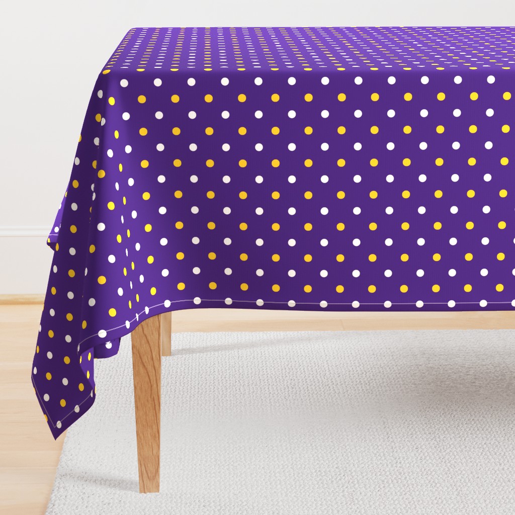 Purple and yellow team color Polka dot purple