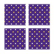 Purple and yellow team color Polka dot purple