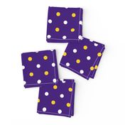 Purple and yellow team color Polka dot purple