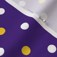 Purple and yellow team color Polka dot purple