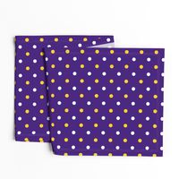 Purple and yellow team color Polka dot purple