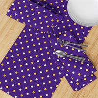 Purple and yellow team color Polka dot purple