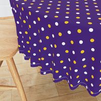 Purple and yellow team color Polka dot purple