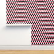 Red and black team color chevron