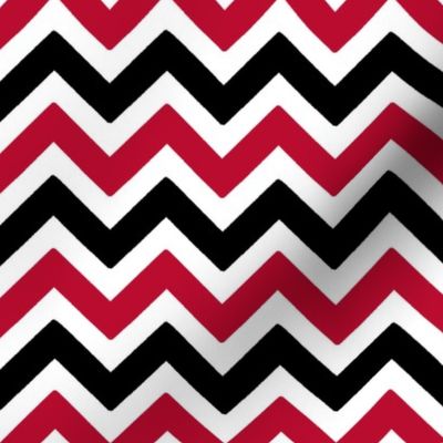 Red and black team color chevron