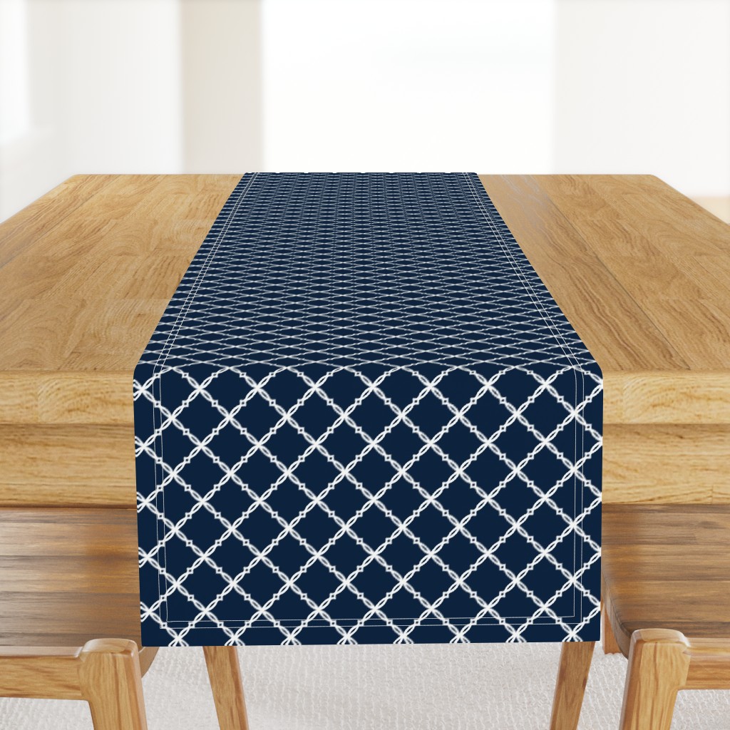 Blue and gold Team color Navy_Trellis