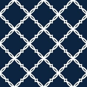 Blue and gold Team color Navy_Trellis