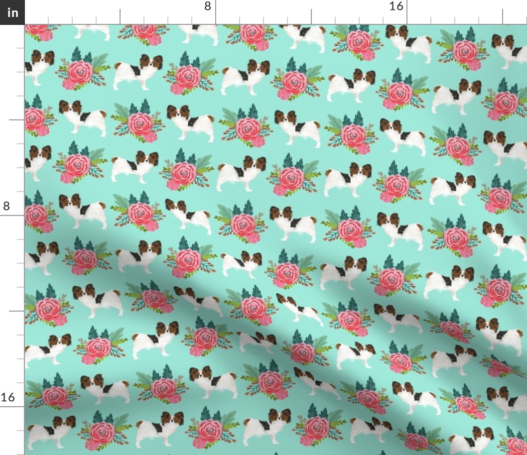 papillon dog fabric florals cute mint flower dogs best papillon dog designs cute papillons