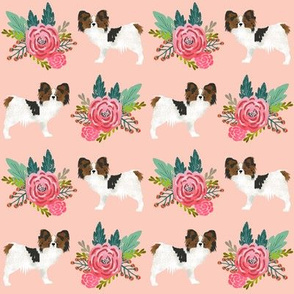 papillon dog florals cute blush dogs fabric best papillon gift for dog owner sweet papillons fabric