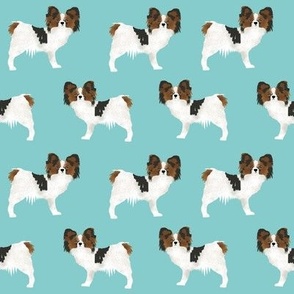 papillon dogs cute toy spaniel dog fabric cute aqua blue design sweet papillons gifts 