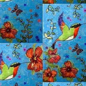 hummingbird floral