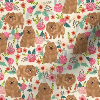 pomeranian cute pom dog cute pom pom dog design sweet pom dogs fabric florals pom fabric