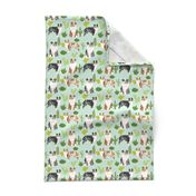 australian shepherds dog cute cactus fabric mint dogs blue merle red merle dog fabric cute aussie dog gift fabrics