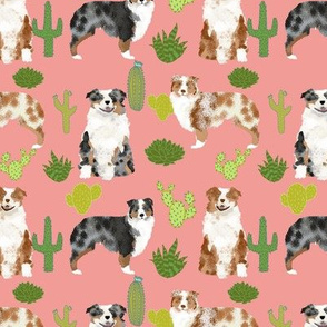 australian shepherds dogs cactus cute peach blush cactus design best dog fabric red merle aussie fabric blue merle fabrics