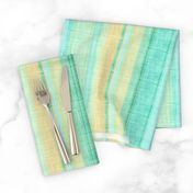 Doll Beach Stripe vertical faux linen in aqua