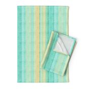 Doll Beach Stripe vertical faux linen in aqua