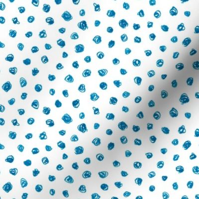 bright blue crayon polkadots