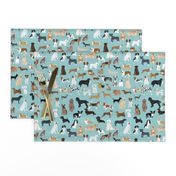 dogs light blue lots of breeds dog breed fabric cute dogs best dog fabric dog quilts dog gifts cute dog lover fabric