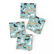 dogs light blue lots of breeds dog breed fabric cute dogs best dog fabric dog quilts dog gifts cute dog lover fabric