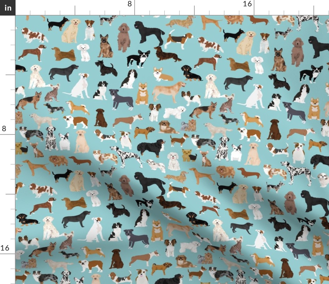dogs light blue lots of breeds dog breed fabric cute dogs best dog fabric dog quilts dog gifts cute dog lover fabric