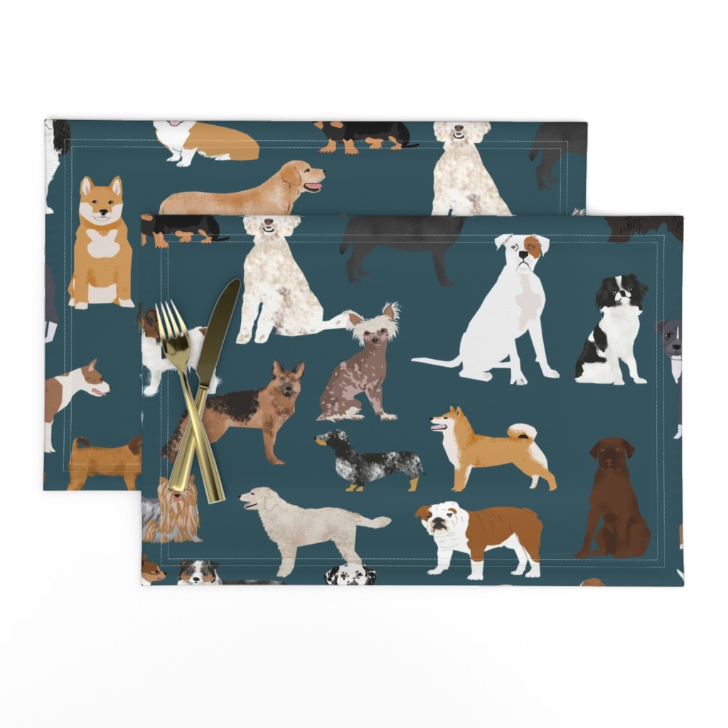 EXTRA LARGE dogs dark navy blue dog fabric lots of breeds cute dogs best dog fabric best dogs cute dog breed design dog owners will love this cute dog fabric