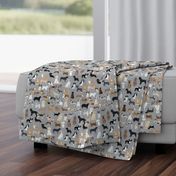 dogs grey fabric cute dog design best dogs grey fabric dogs dog breed fabric dog print dog pattern best dog design