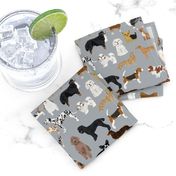 dogs grey fabric cute dog design best dogs grey fabric dogs dog breed fabric dog print dog pattern best dog design