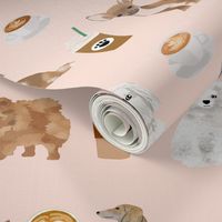 coffee dogs dog fabric cute coffee blush tan coffee fabrics best latte design cute dogs fabric best coffee