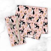 boston terrier pink coffees coffee dog fabric latte fabric cute bostons dog fabric best dog fabric latte