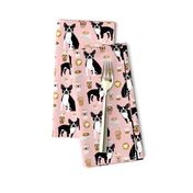 boston terrier pink coffees coffee dog fabric latte fabric cute bostons dog fabric best dog fabric latte