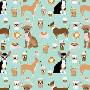 chihuahua dogs fabric cute mint coffee fabric best chihuahuas dog fabric
