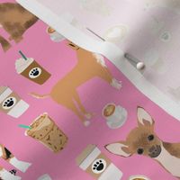 chihuahua dogs pink cute chihuahua dog fabric latte coffees best coffee fabric for chihuahua owners cute chihuahua dogs