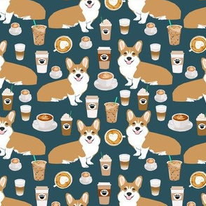 corgi and coffees fabric cute corgi dog fabric coffee cafe latte fabrics cute coffee psl fabrics