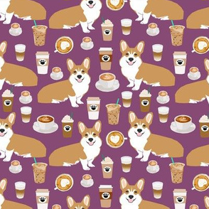 corgi coffee purple fabric cute coffee fabrics cafe latte corgis fabric cute coffee fabrics best latte fabric