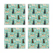 labradors coffee fabric cute mint cafe latte labrador retriever dogs fabric cute yellow lab design