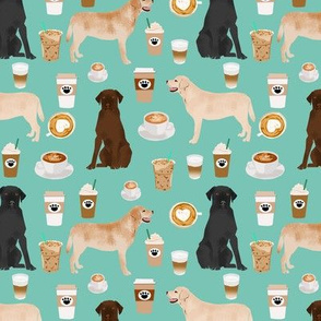 labradors coffee fabric cute mint cafe latte labrador retriever dogs fabric cute yellow lab design