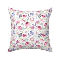 Watercolour Florals Vibrant on white MEDIUM