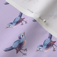 Little Songbird in Blue and Violet